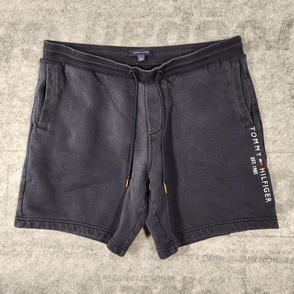 tommy Hilfiger Shorts Men's Large Blue Flannel with‎ draw strings